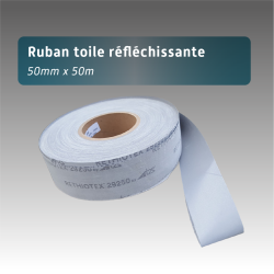 Ruban toile réfléchissante adhésive - 50mm x 50m